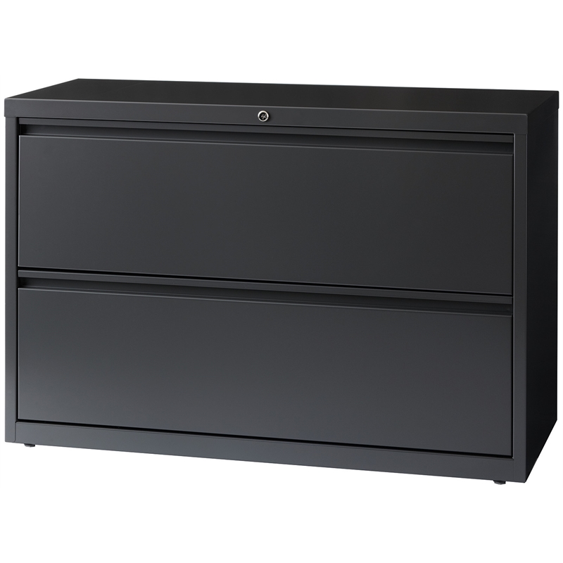 Homesphere Furniture 42-in Wide Metal 2 Drawer Lateral File Cabinet in Charcoal