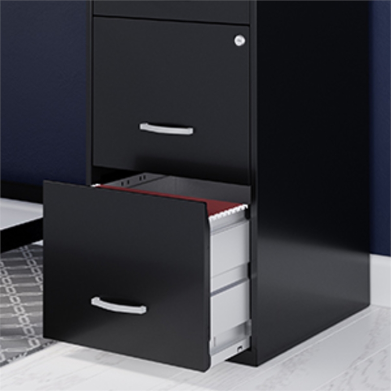 Homesphere Furniture 18 inch 3 Drawer Metal File Cabinet with Pencil Drawer Gray
