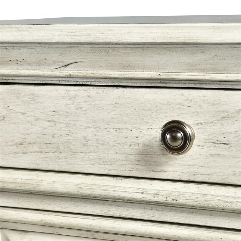 Homesphere Furniture Modern Rustic Ivory Wood 3-drawer Nightstand