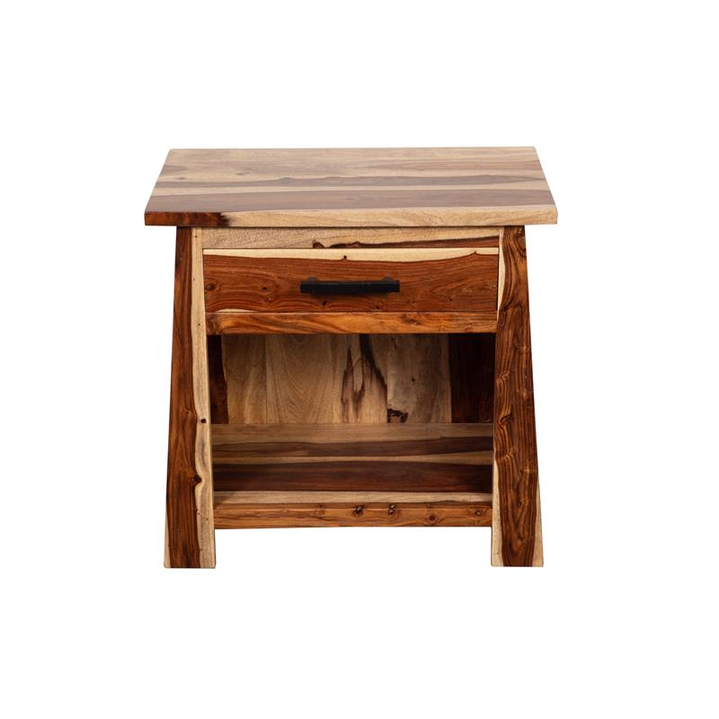 Homesphere Furniture Solid Sheesham Wood 1 Drawer Nighstand