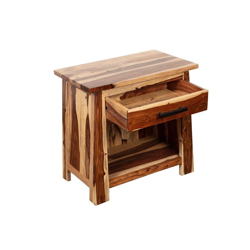 Homesphere Furniture Solid Sheesham Wood 1 Drawer Nighstand