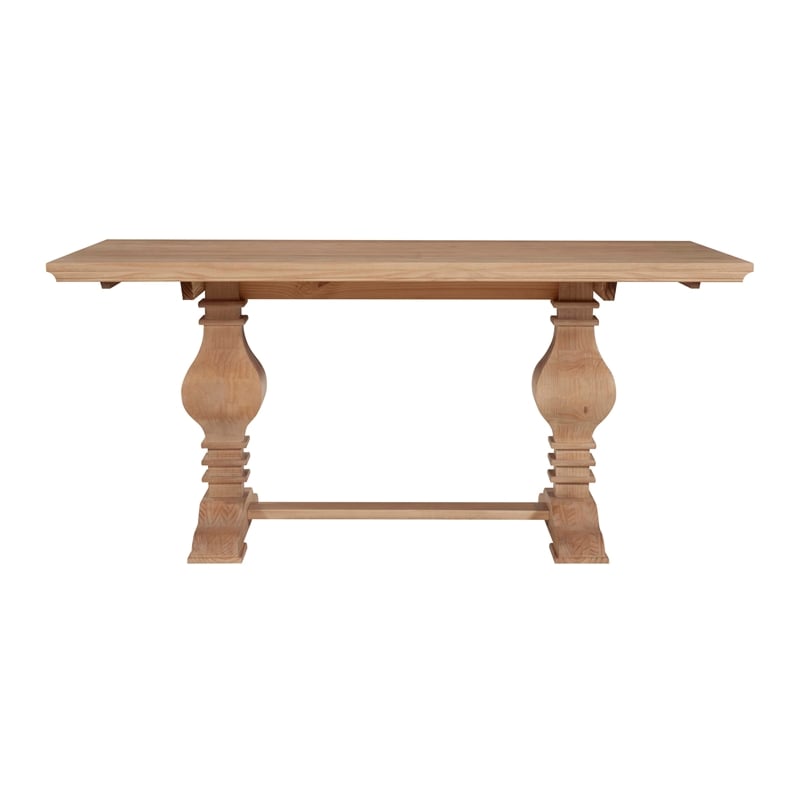 Homesphere Furniture Wood Dining Table in Rustic Honey Brown