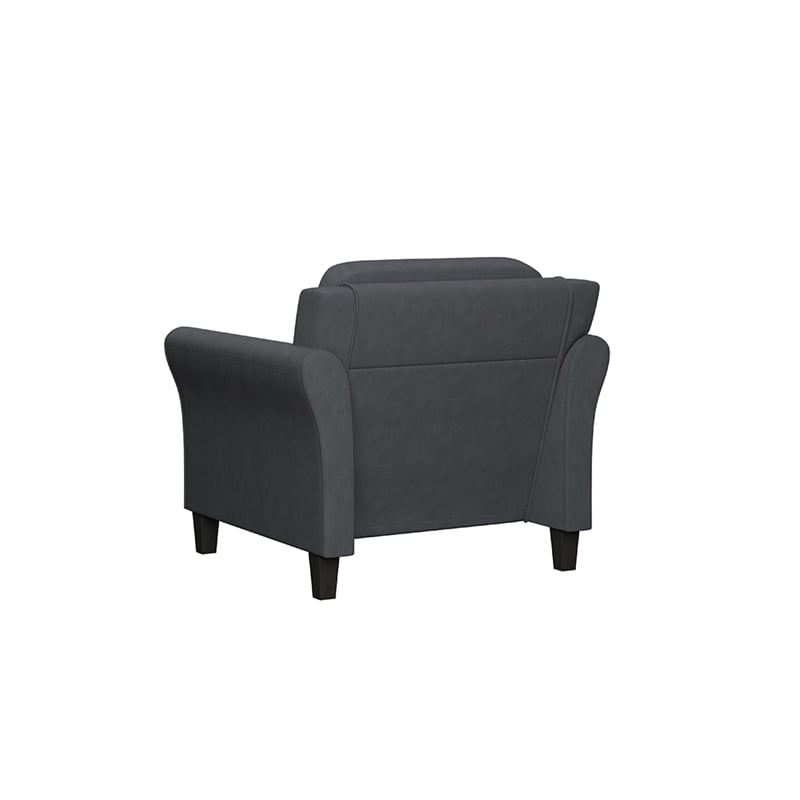 Homesphere Furniture Chair in Dark Gray Microfiber Upholstery