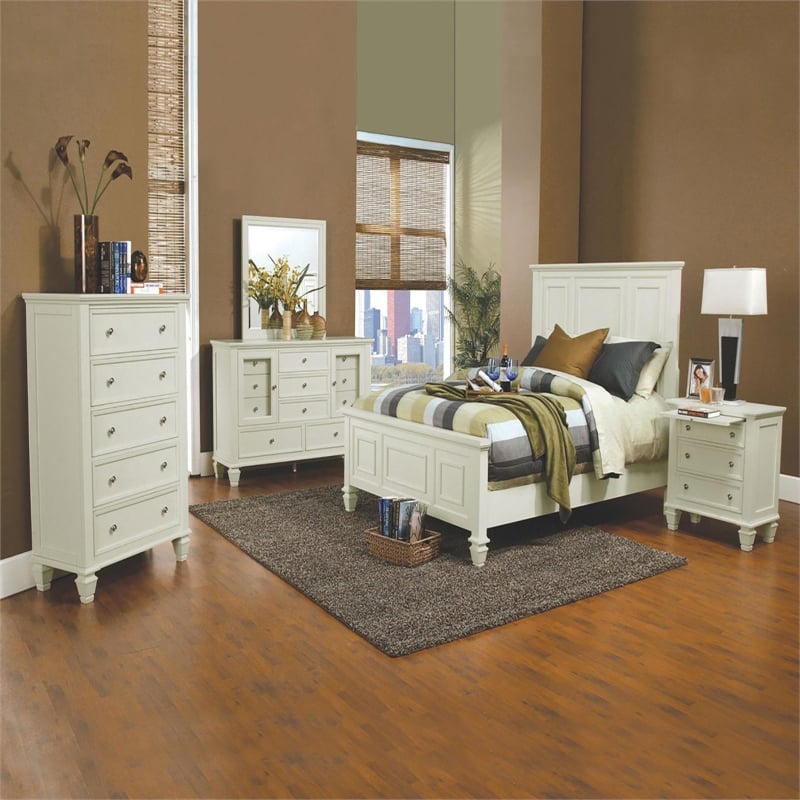 Homesphere Furniture Coastal 3-Drawer Wood Nightstand in White