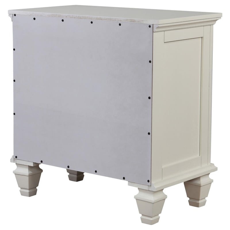 Homesphere Furniture Coastal 3-Drawer Wood Nightstand in White