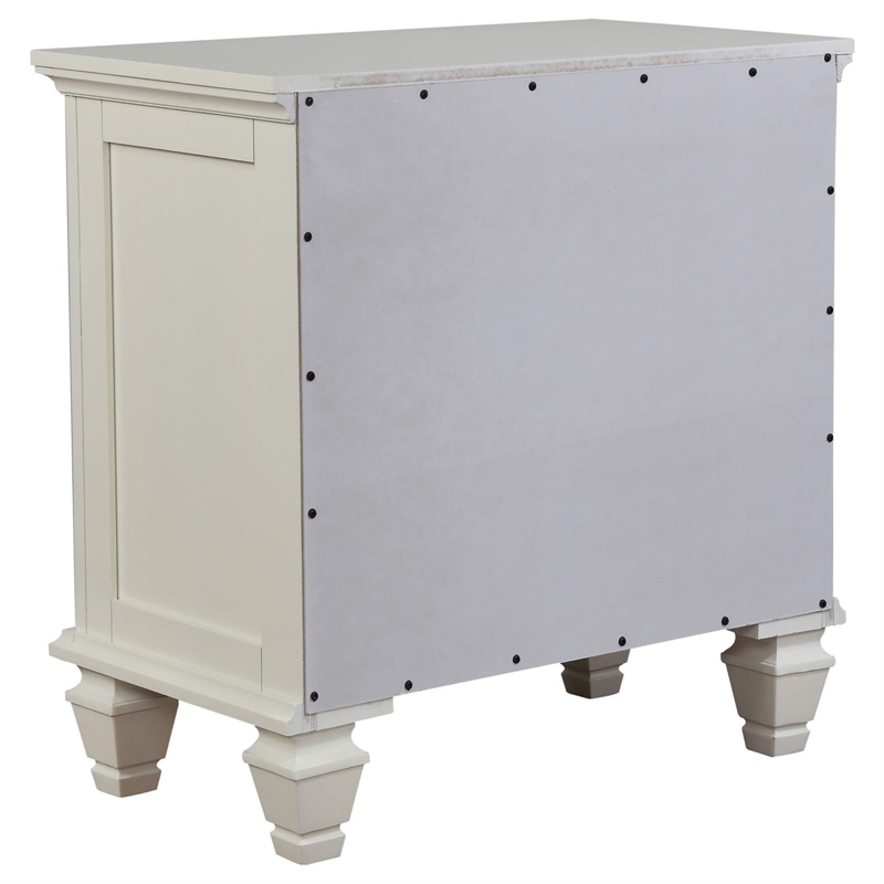 Homesphere Furniture Coastal 3-Drawer Wood Nightstand in White