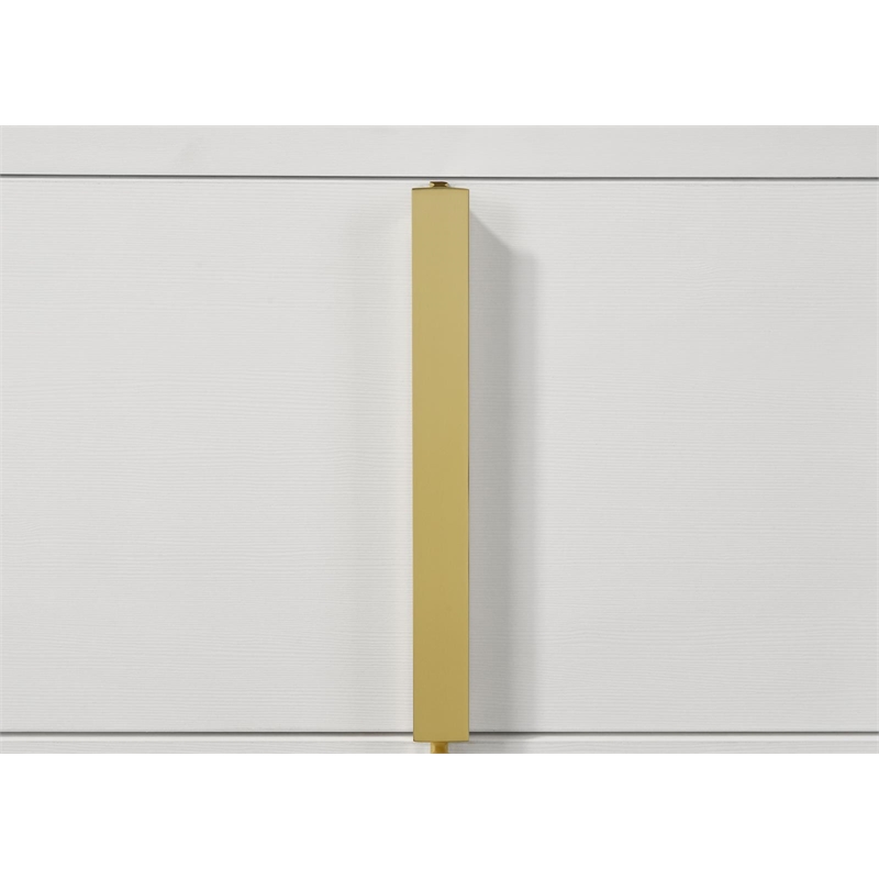 Homesphere Furniture 2-Drawer Elegant Contemporary Wood Nightstand in White/Gold