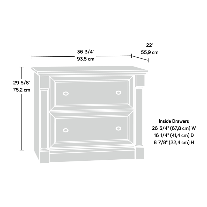 Homesphere Furniture Wood 2-Drawer Lateral File Cabinet - Select Cherry
