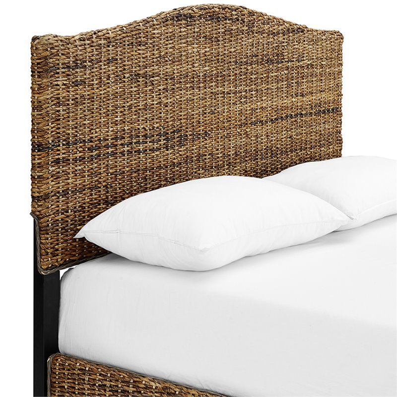 Homesphere Furniture Wood Queen Banana Leaf Panel Bed in Natural