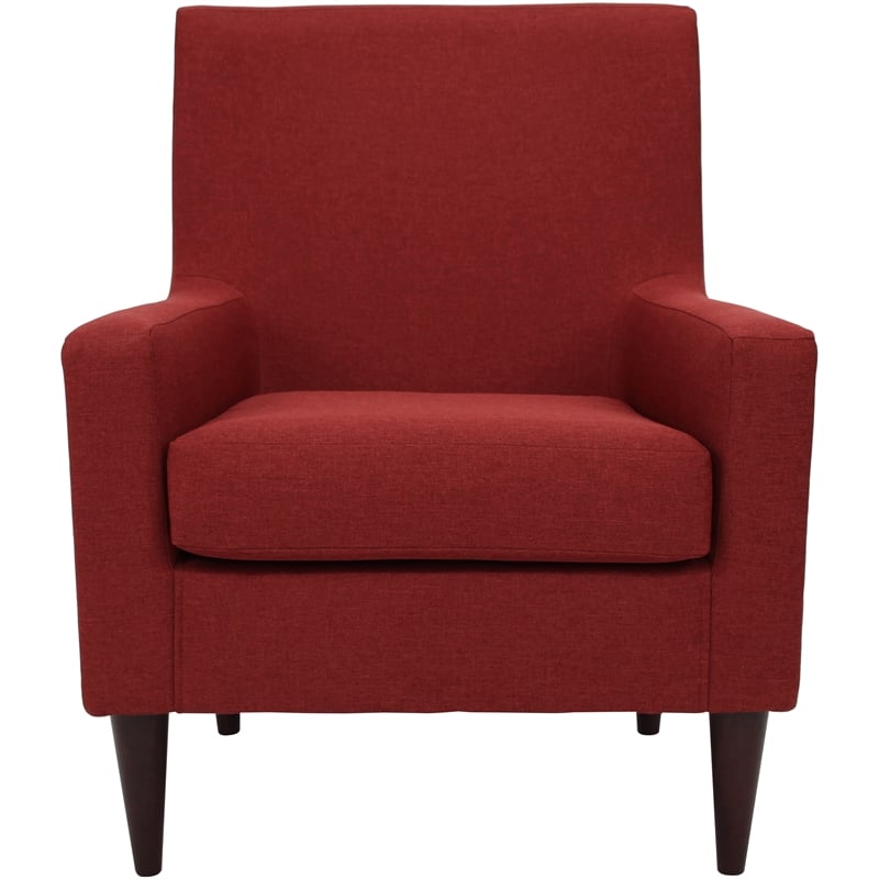 Homesphere Furniture Traditional Fabric Arm Chair in Picante Red