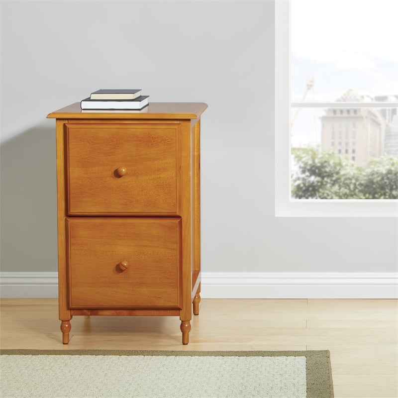 Homesphere Furniture 2 Drawer Wood File Cabinet in Antique Cherry