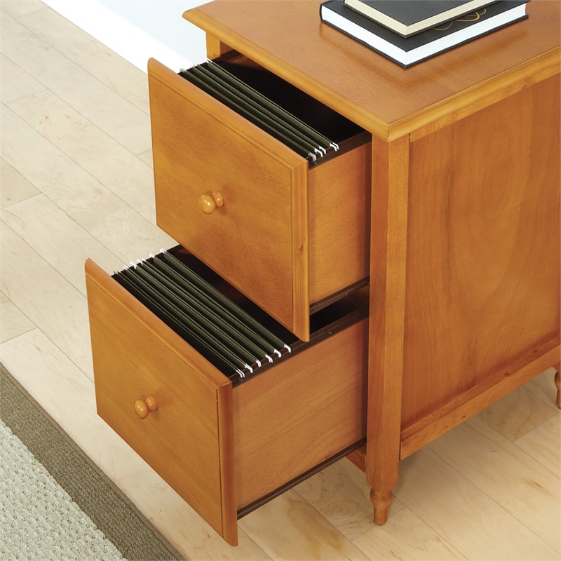 Homesphere Furniture 2 Drawer Wood File Cabinet in Antique Cherry