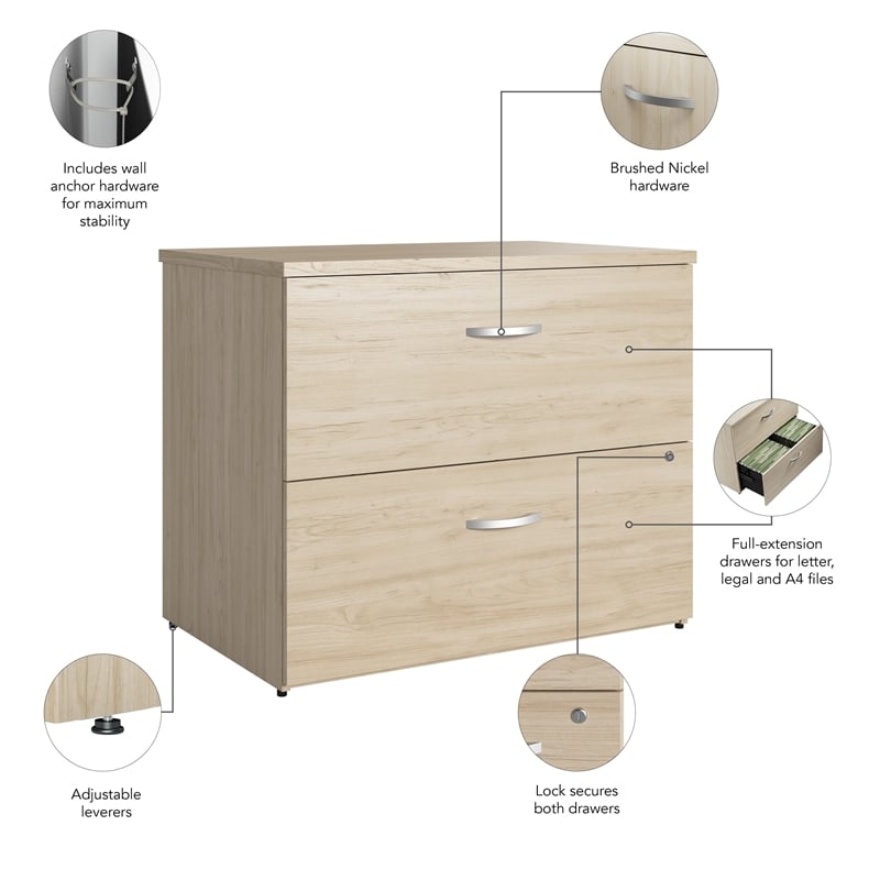 Homesphere Furniture 2 Drawer Lateral File Cabinet - Natural Elm - Wood