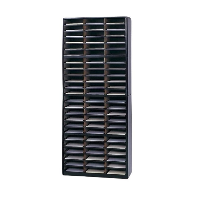 Homesphere Furniture Metal 72 Compartments Flat Files Organizer - Black