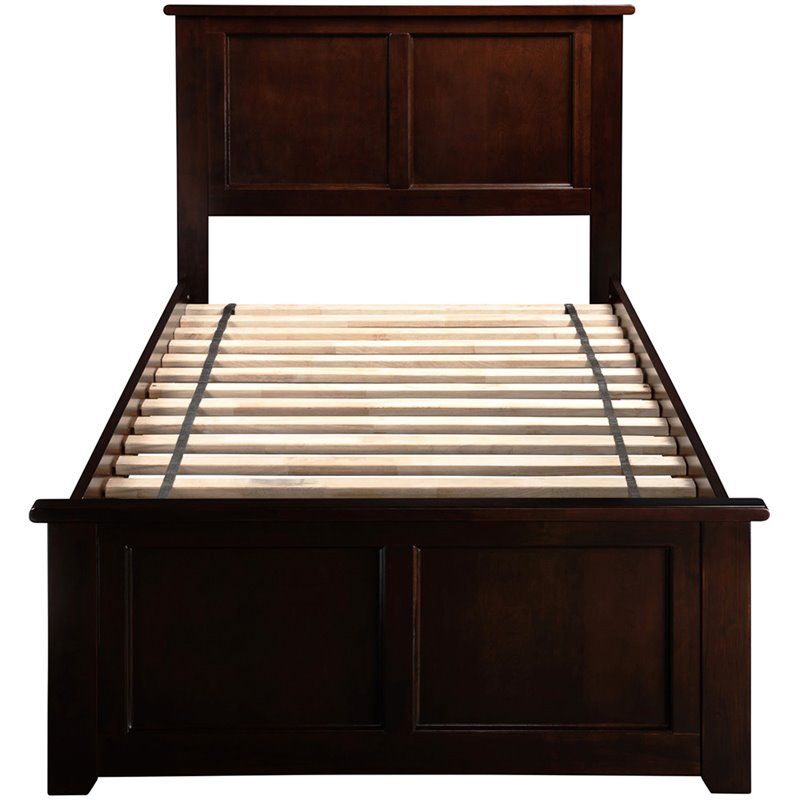 Homesphere Furniture Twin XL Platform Bed with Footboard & Drawers in Espresso