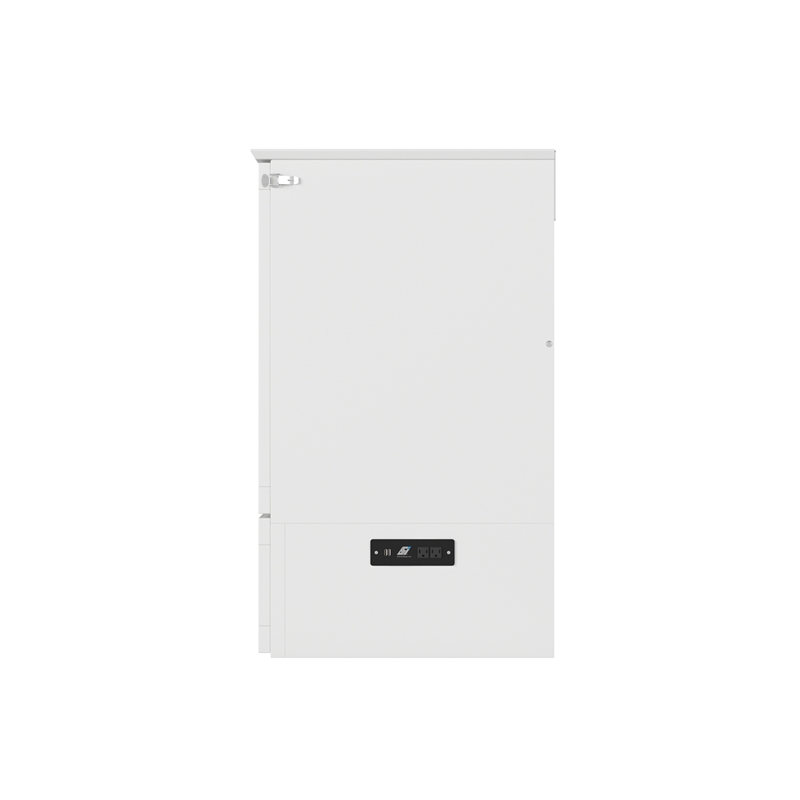 Homesphere Furniture Queen Wood Murphy Bed Chest with Built-In Charger - White
