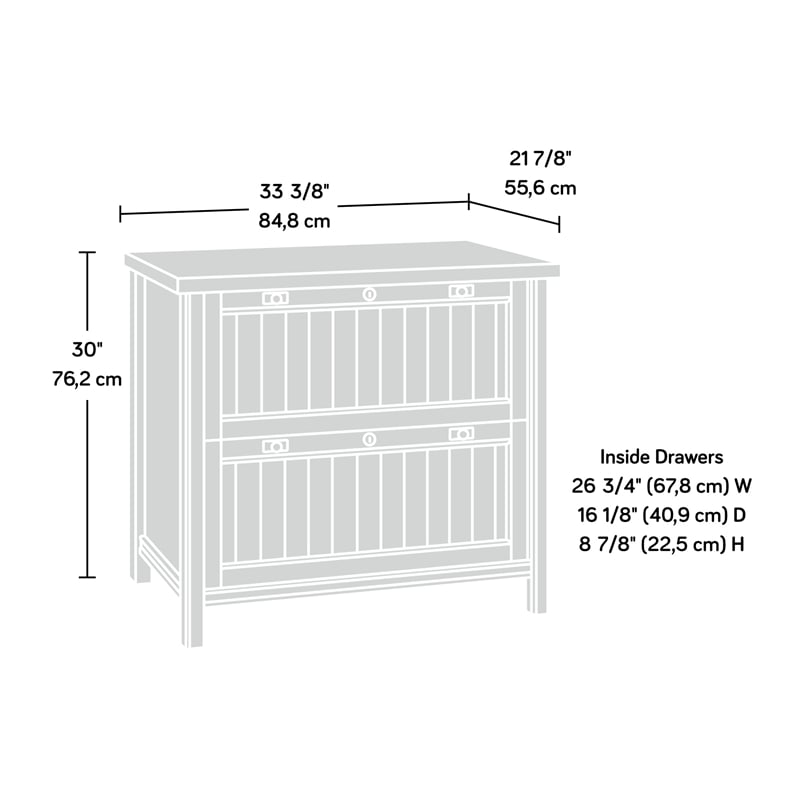 Homesphere Furniture Wood 2-Drawer Lateral File Cabinet - Chalked Chestnut