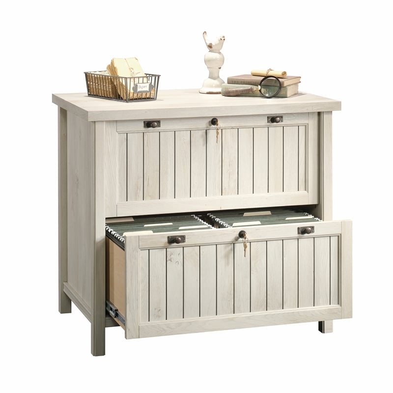 Homesphere Furniture Wood 2-Drawer Lateral File Cabinet - Chalked Chestnut
