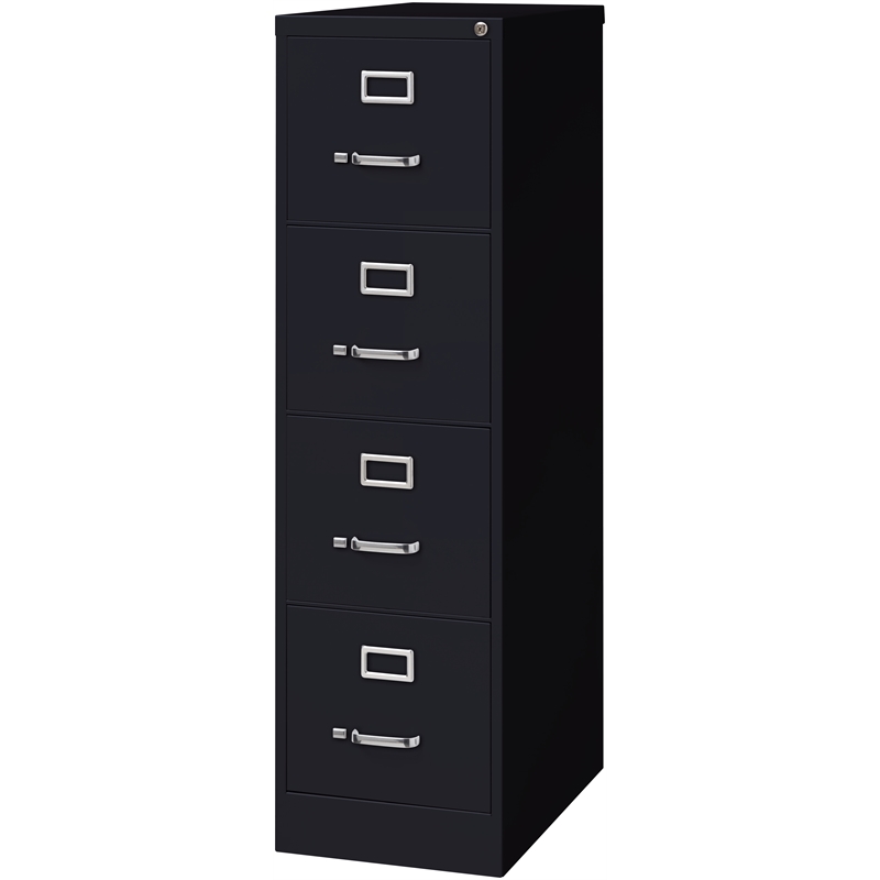 Homesphere Furniture Metal 4 Drawer Letter Width Vertical File Cabinet Black