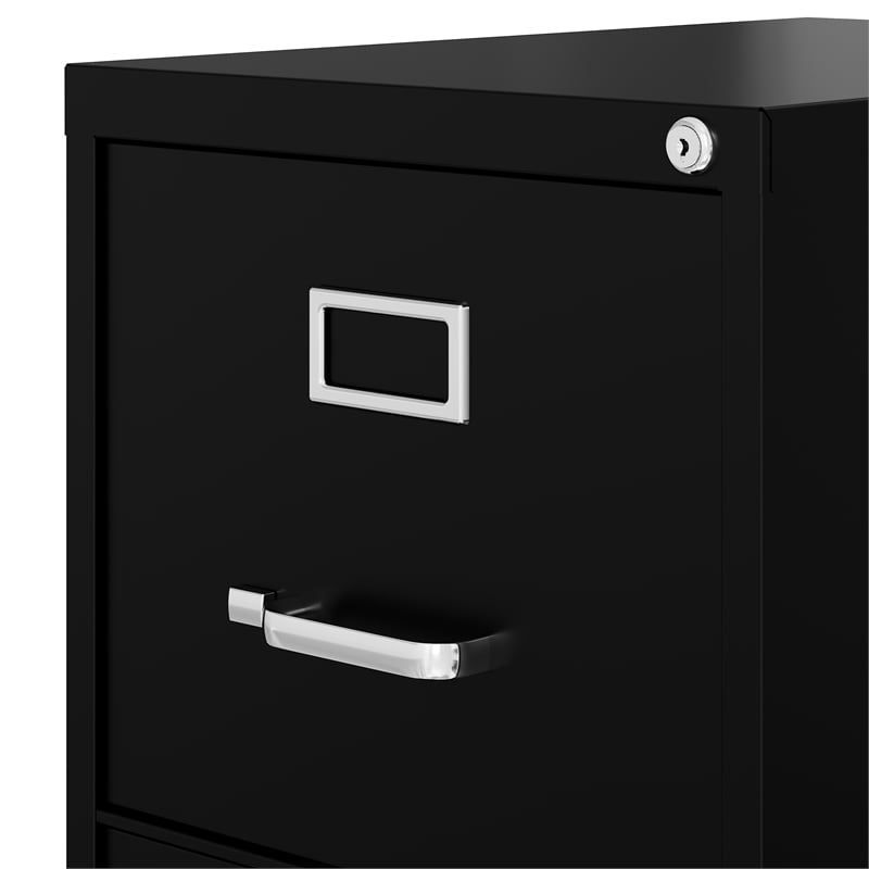 Homesphere Furniture Metal 4 Drawer Letter Width Vertical File Cabinet Black