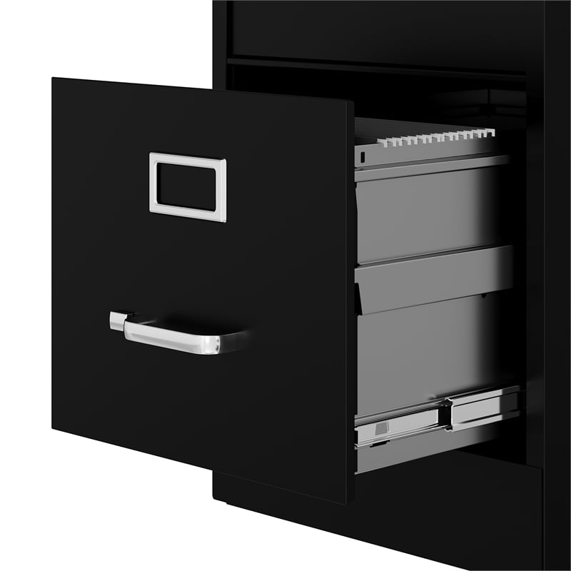 Homesphere Furniture Metal 4 Drawer Letter Width Vertical File Cabinet Black