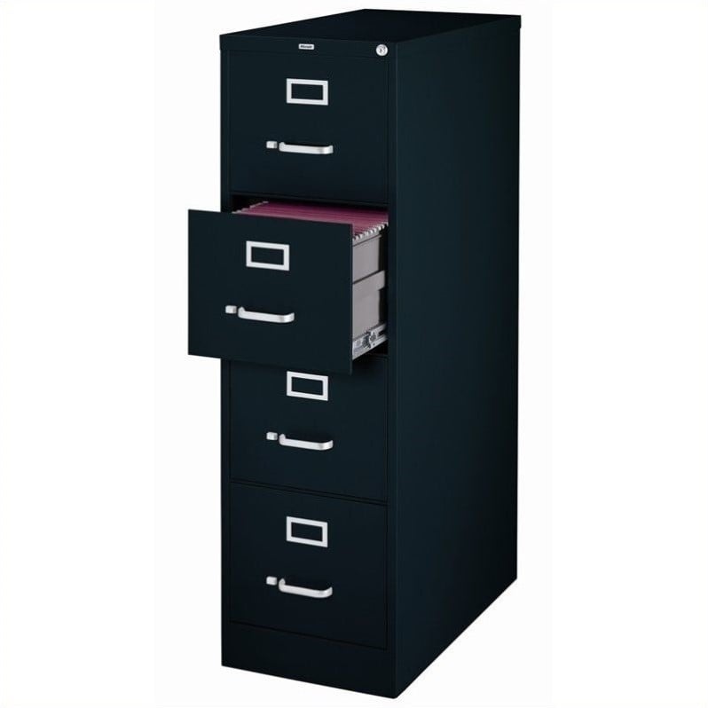 Homesphere Furniture Metal 4 Drawer Letter Width Vertical File Cabinet Black