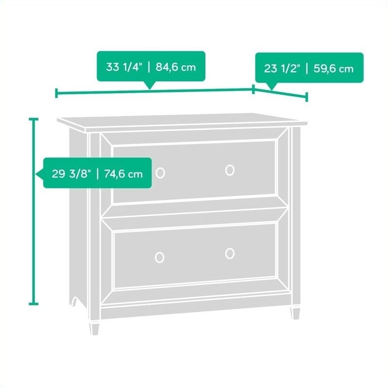 Homesphere Furniture Engineered Wood 2-Drawer File Cabinet in Black