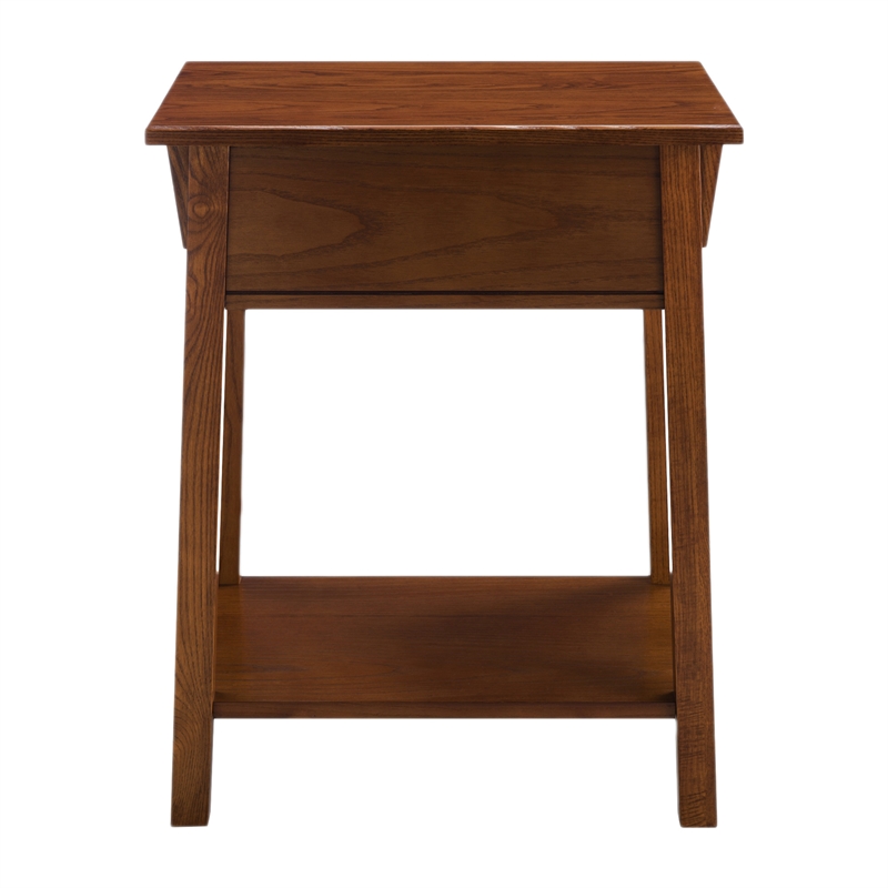 Homesphere Furniture 1 Drawer Solid Wood Nightstand in Russet Brown