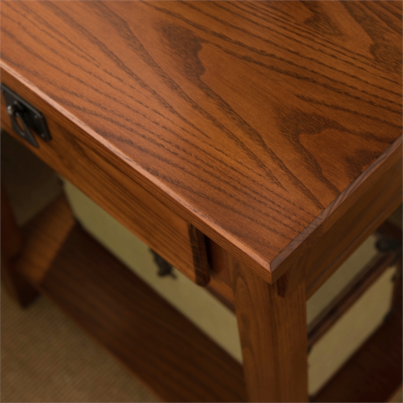Homesphere Furniture 1 Drawer Solid Wood Nightstand in Russet Brown