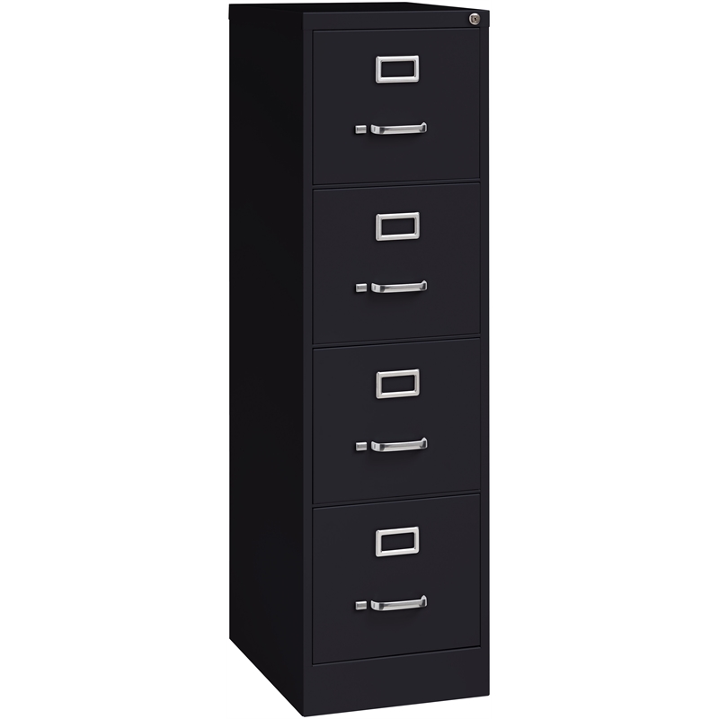 Homesphere Furniture Metal 4 Drawer Letter Width Vertical File Cabinet Black