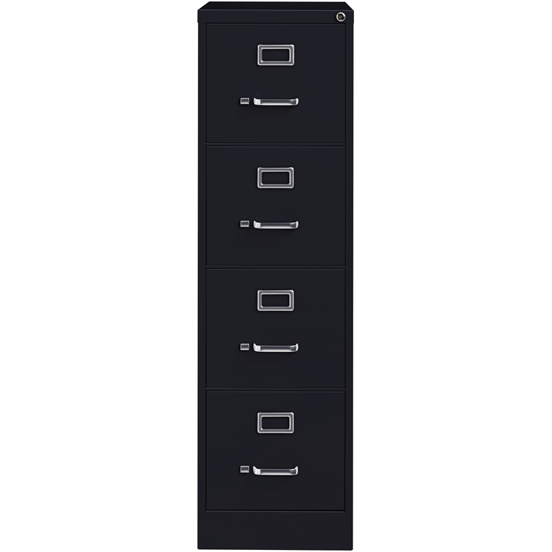 Homesphere Furniture Metal 4 Drawer Letter Width Vertical File Cabinet Black