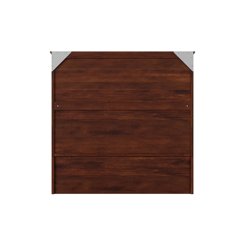 Homesphere Furniture Twin XL Murphy Bed Chest with Mattress in Walnut