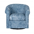 Homesphere Furniture Upholstered Swivel Club Chair - Blue Seashell Pattern