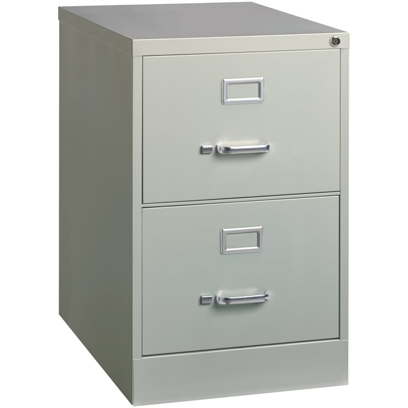 Homesphere Furniture 2 Drawer Legal Width Metal Vertical File Cabinet Light Gray