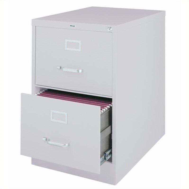 Homesphere Furniture 2 Drawer Legal Width Metal Vertical File Cabinet Light Gray