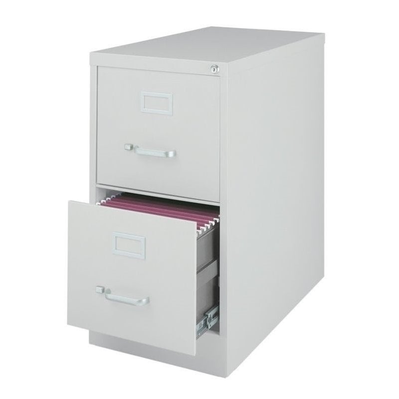 Homesphere Furniture 2 Drawer Letter Width Vertical File Cabinet Light Gray