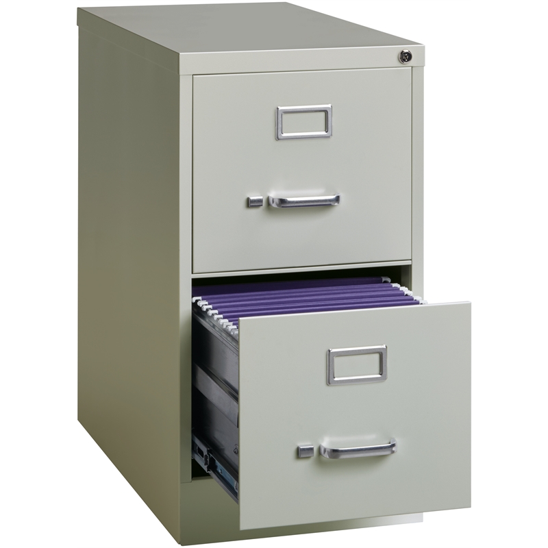 Homesphere Furniture 2 Drawer Letter Width Vertical File Cabinet Light Gray