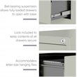 Homesphere Furniture 4 Drawer Letter Width Vertical File Cabinet Light Gray