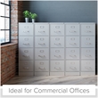 Homesphere Furniture 4 Drawer Letter Width Vertical File Cabinet Light Gray