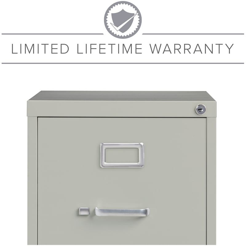 Homesphere Furniture 4 Drawer Letter Width Vertical File Cabinet Light Gray