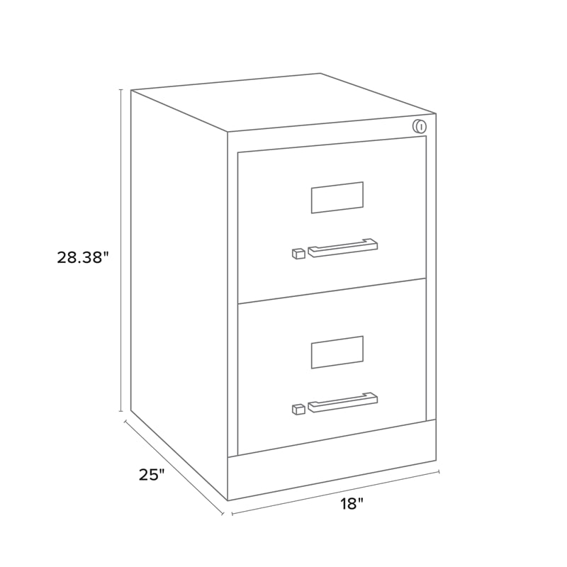 Homesphere Furniture Metal 2 Drawer Legal Width Vertical File Cabinet Black