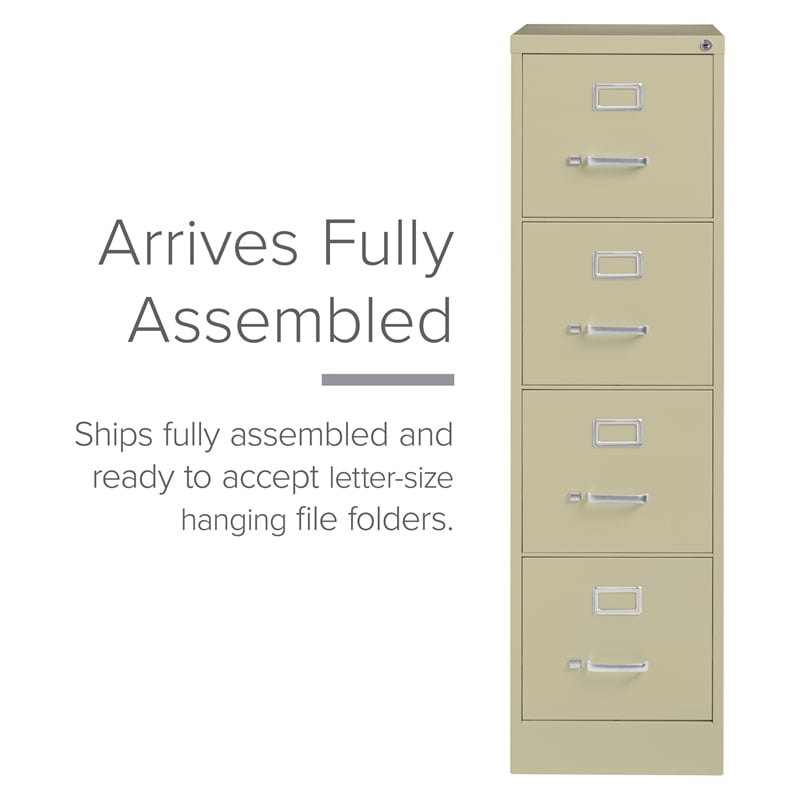 Homesphere Furniture 4 Drawer Letter Width Vertical File Cabinet Putty/Beige