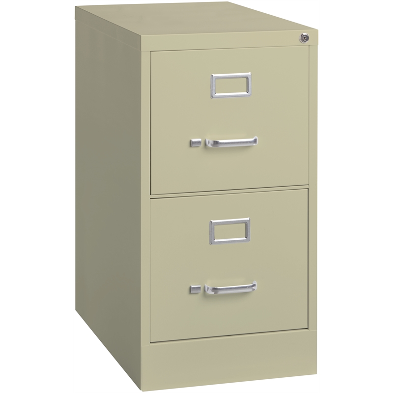Homesphere Furniture 2 Drawer Letter Width Vertical File Cabinet Putty/Beige