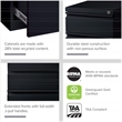 Homesphere Furniture Metal Mobile Pedestal File 3-Drawer Box/File - Black