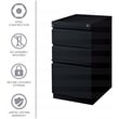 Homesphere Furniture Metal Mobile Pedestal File 3-Drawer Box/File - Black