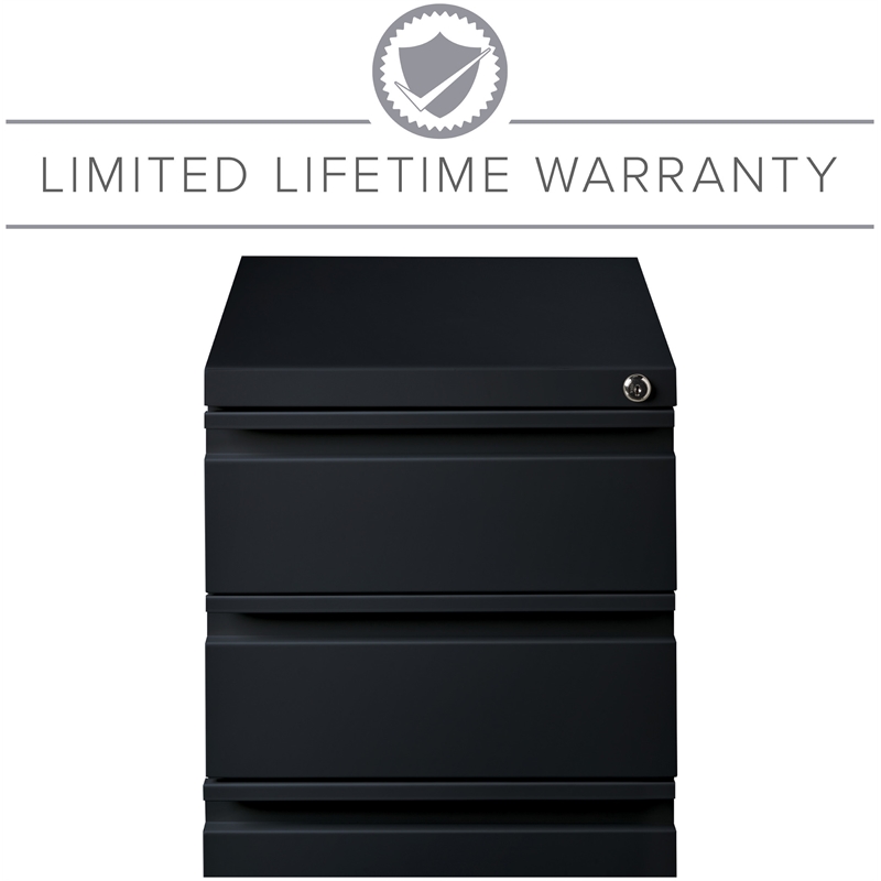 Homesphere Furniture Metal Mobile Pedestal File 3-Drawer Box/File - Black