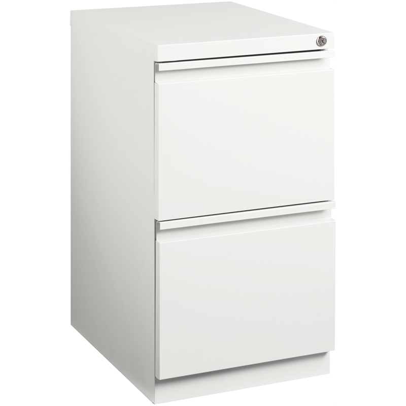 Homesphere Furniture Mobile Pedestal 2-Drawer File/File. Full Width Pull White