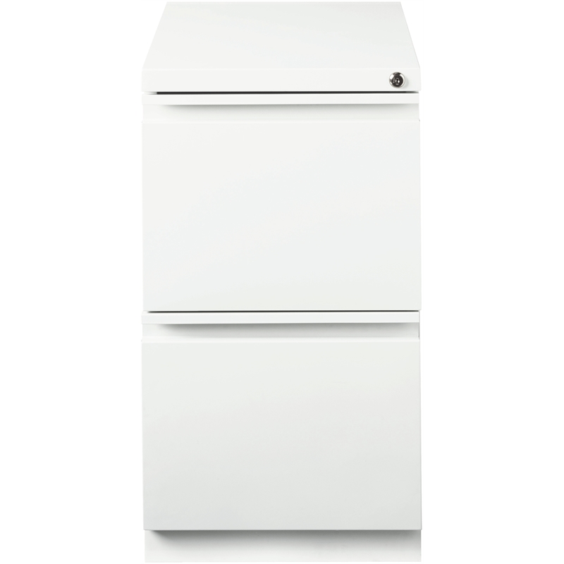 Homesphere Furniture Mobile Pedestal 2-Drawer File/File. Full Width Pull White