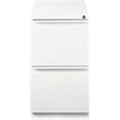 Homesphere Furniture Mobile Pedestal 2-Drawer File/File. Full Width Pull White