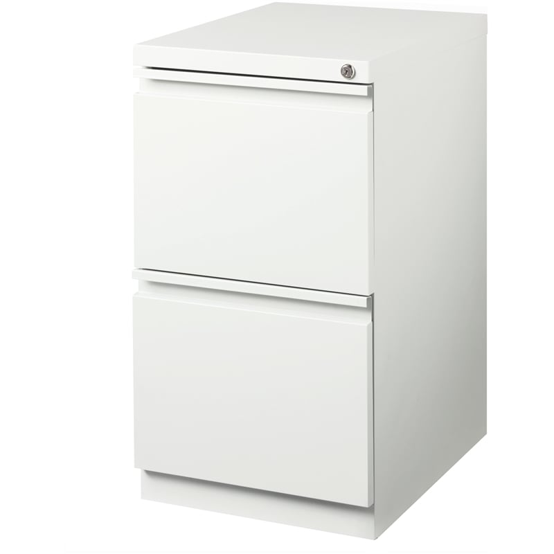 Homesphere Furniture Mobile Pedestal 2-Drawer File/File. Full Width Pull White